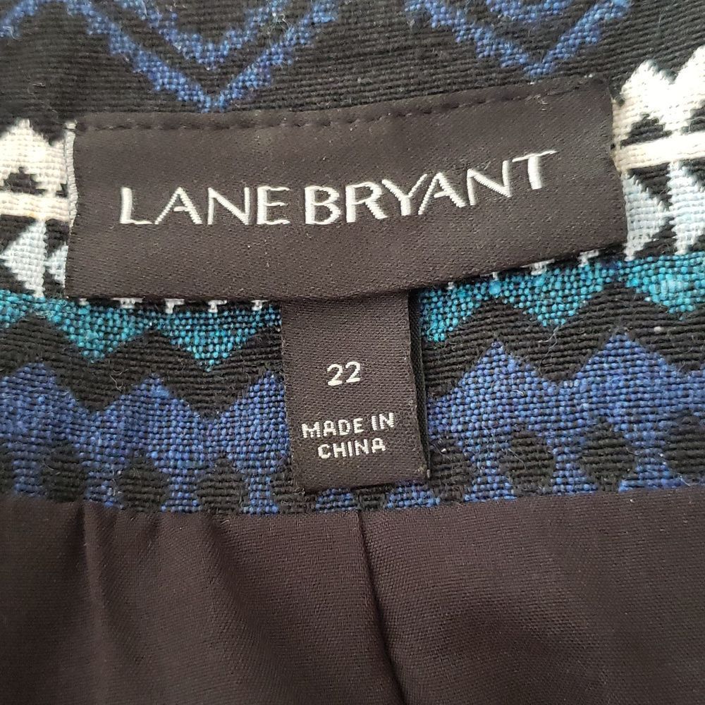 Gorgeous Lane Bryant Lined Tapestry Jacket - Blue Black White - Sz 22 - Picture 4 of 6